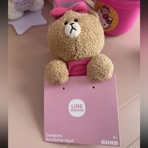 GUND LINE FRIENDS - CHOCO BEAR DANGLER HANGING STUFFED PLUSH - NEW